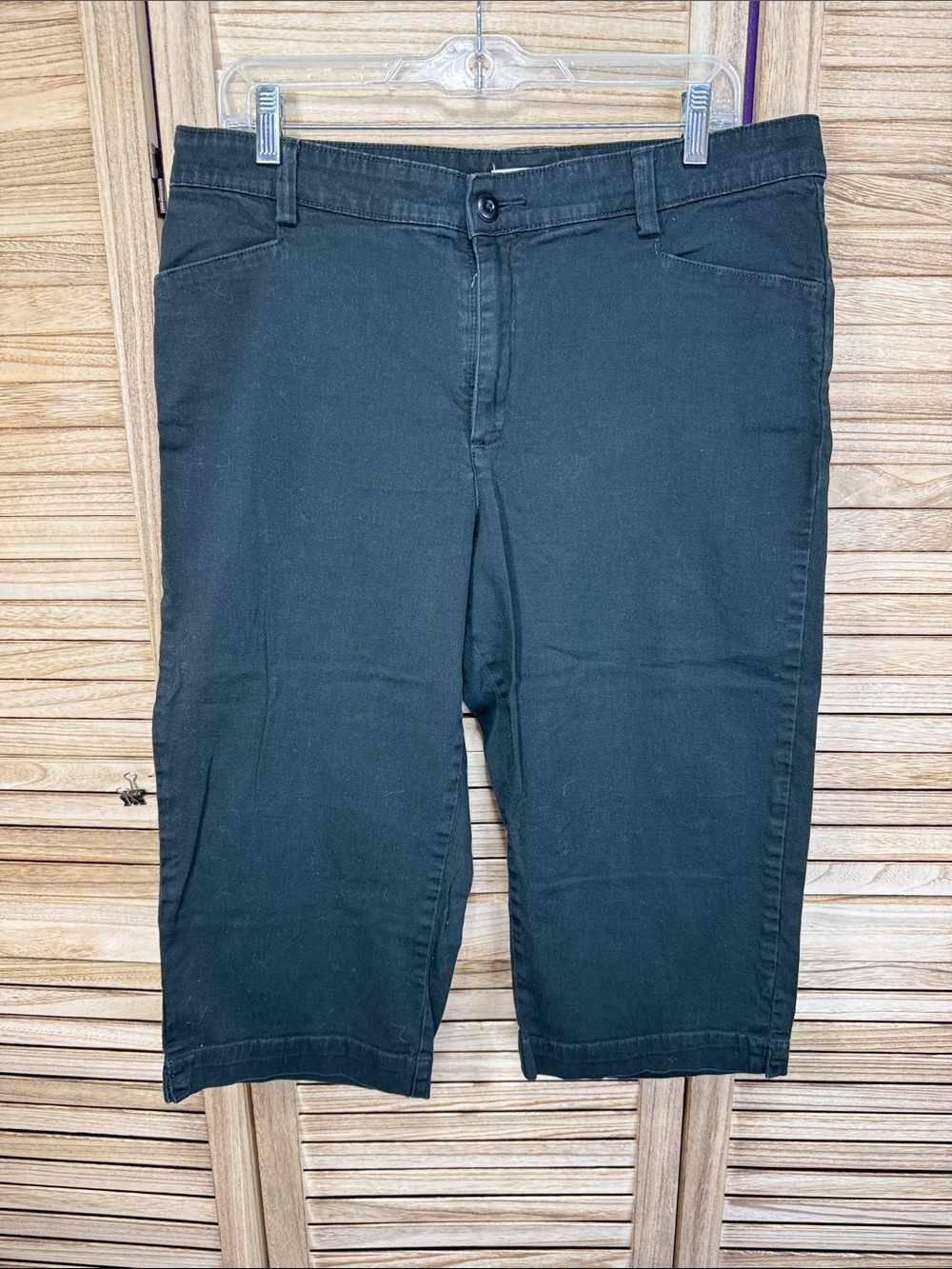 Lee Black Stretch Cotton Capris Size 16 Medium
